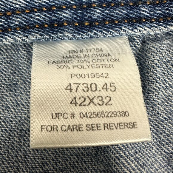 Key Men's 42X32 Classic Fit Blue Denim Jeans - Picture 5 of 6